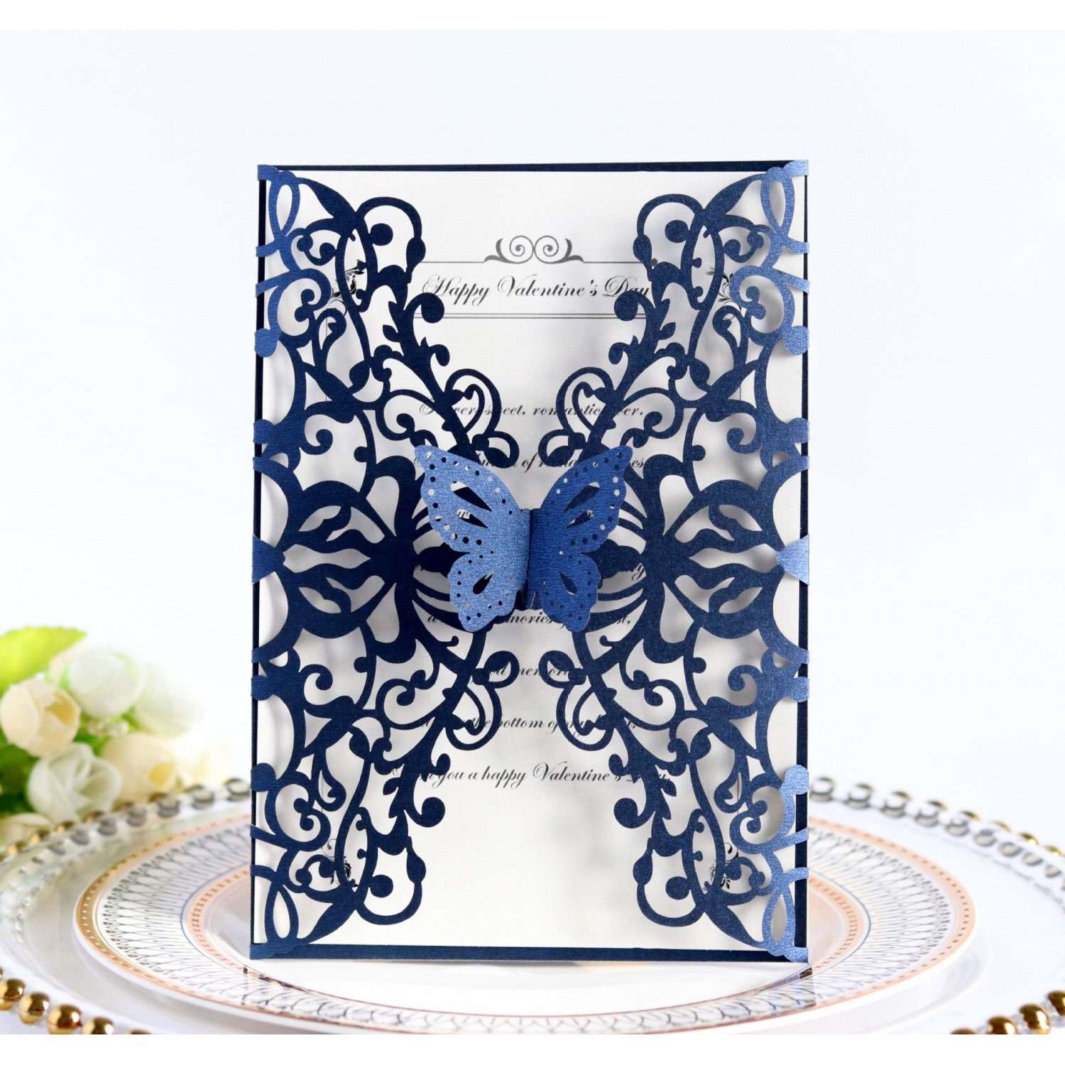 Thank You Card Laser Cut Wedding Invitation Card